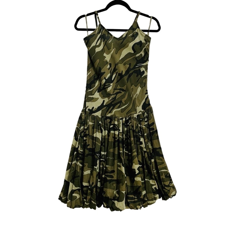SOLITAIRE - Girl's Camo Spaghetti Strap Dress - Size: Medium